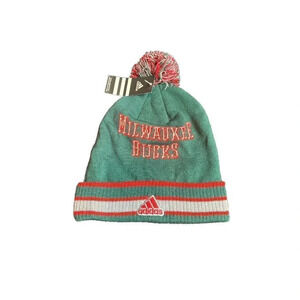 Milwaukee Bucks Adidas Winter Hat Mens One Size Green Knit Beanie Cap NBA Team